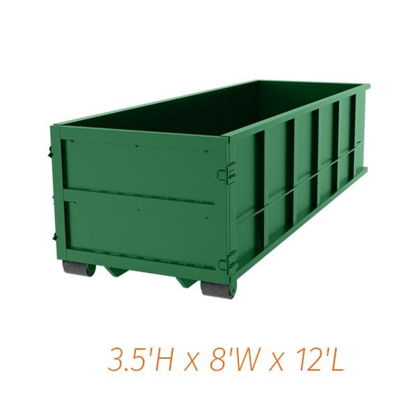 10-yard dumpsters can accommodate up to 2-3 tons of weight